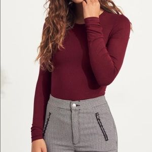 Hollister Long-Sleeve Ribbed Bodysuit